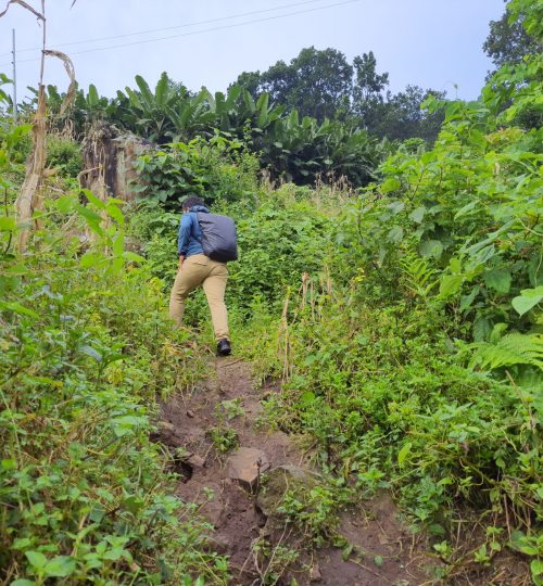 Hiking to the mountains and villages